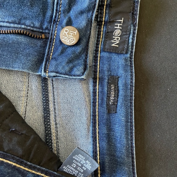 Thorn Straight Leg Blue Jeans Faded size 12 - Picture 6 of 9